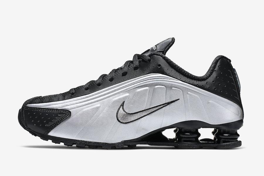 Shox R4 Black Metallic Silver Shoes